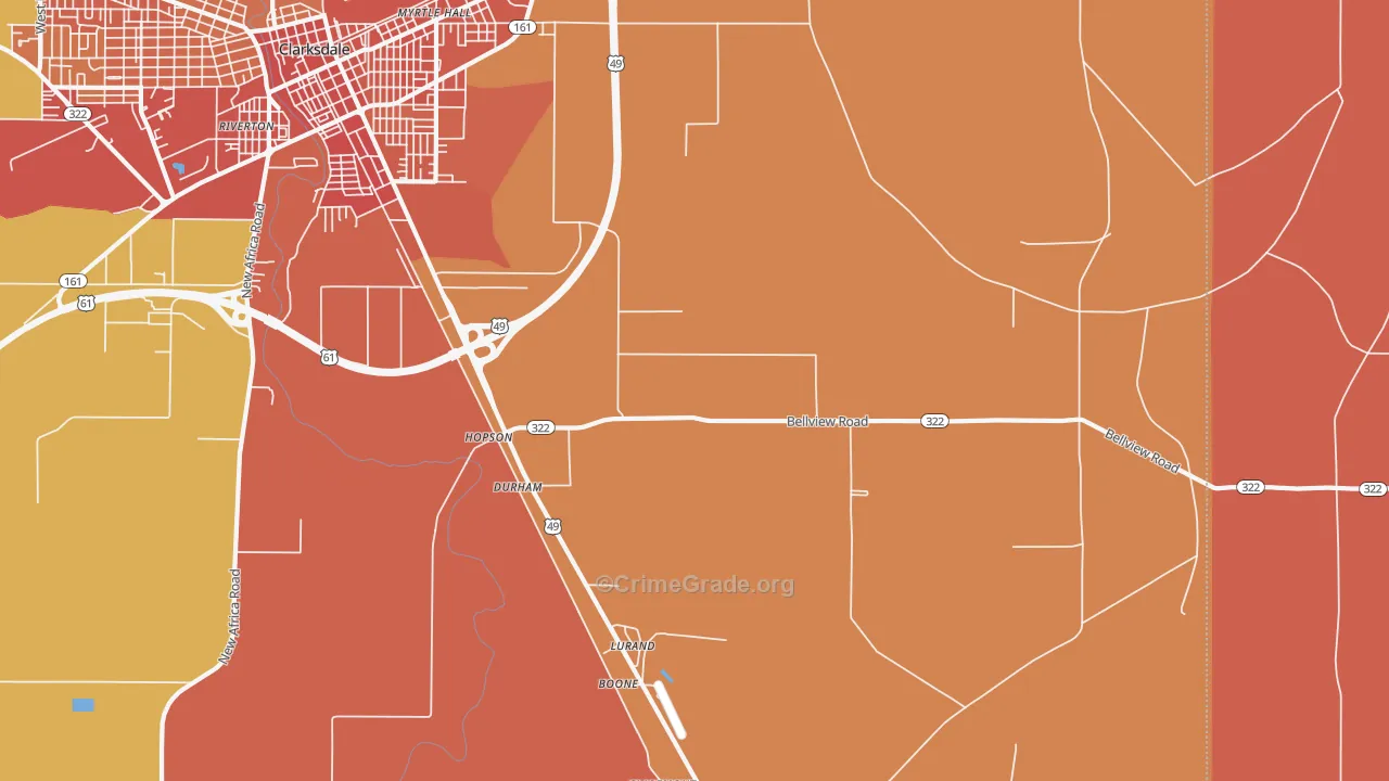 Lurand, MS Map of Murder Rates