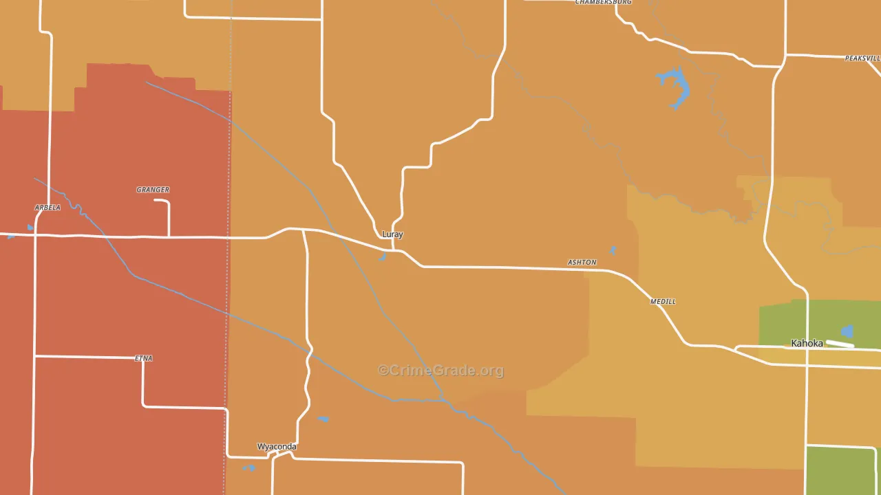 Luray, MO Map of Murder Rates