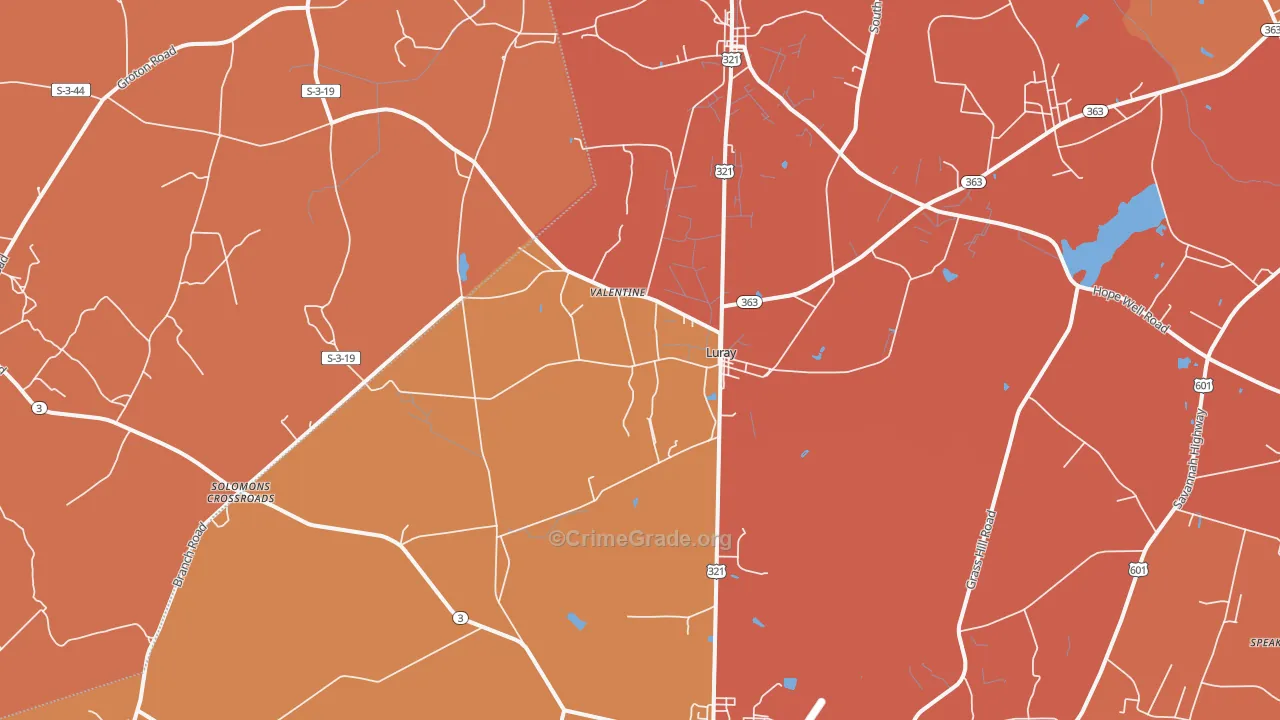 Luray, SC Map of Murder Rates