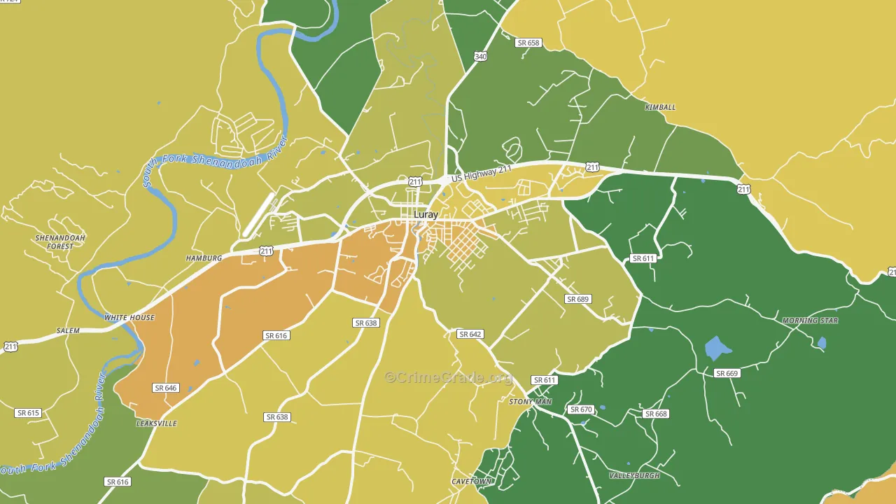 Luray, VA Map of Murder Rates