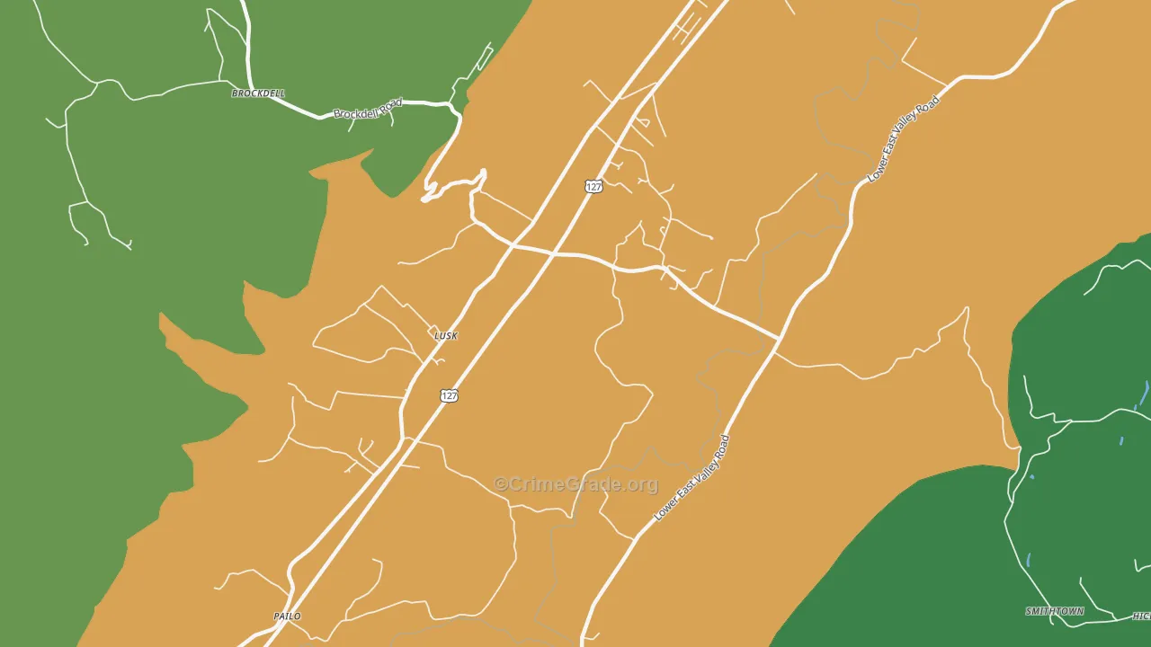 Lusk, TN Map of Murder Rates
