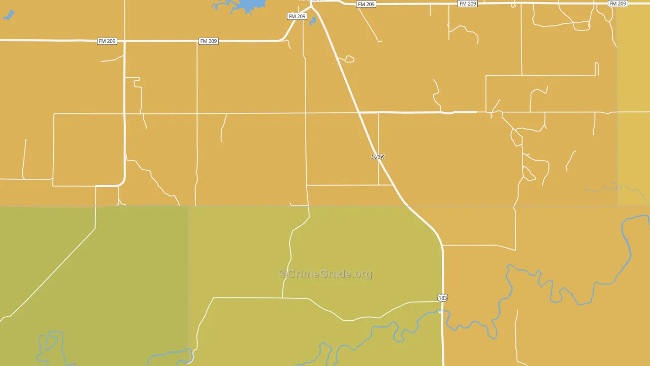 Lusk, TX Map of Murder Rates