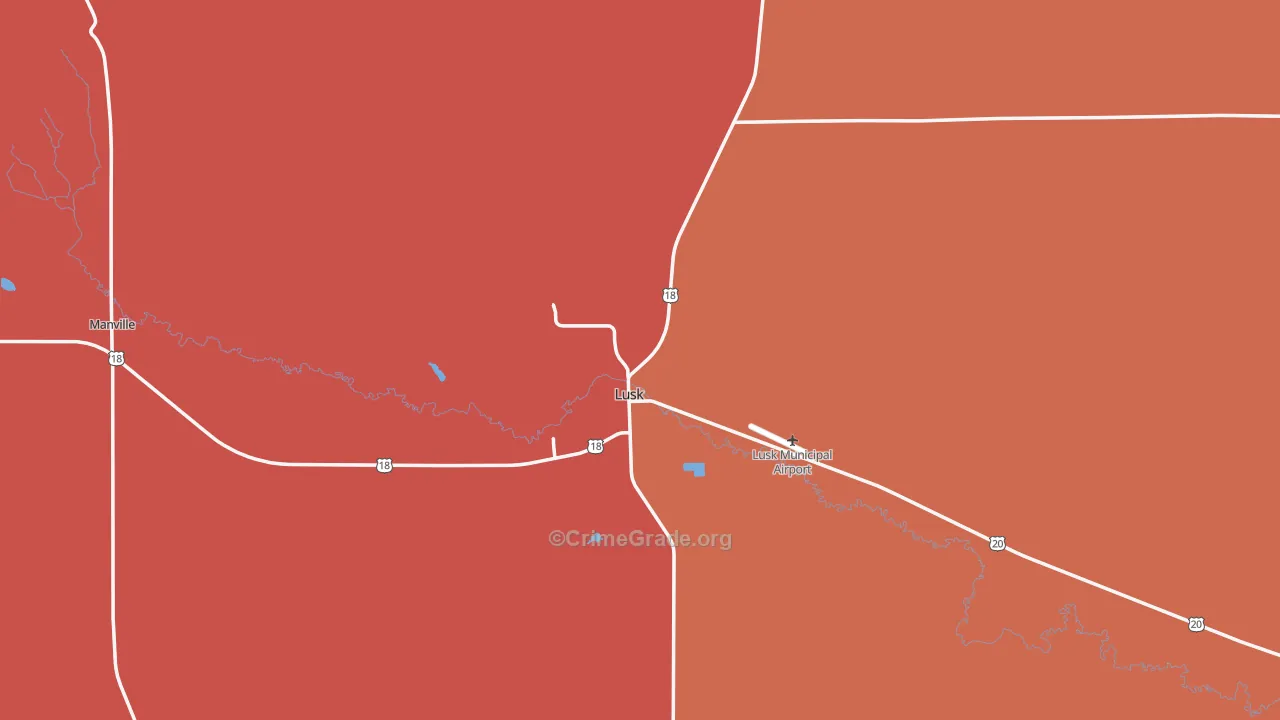 Lusk, WY Map of Murder Rates