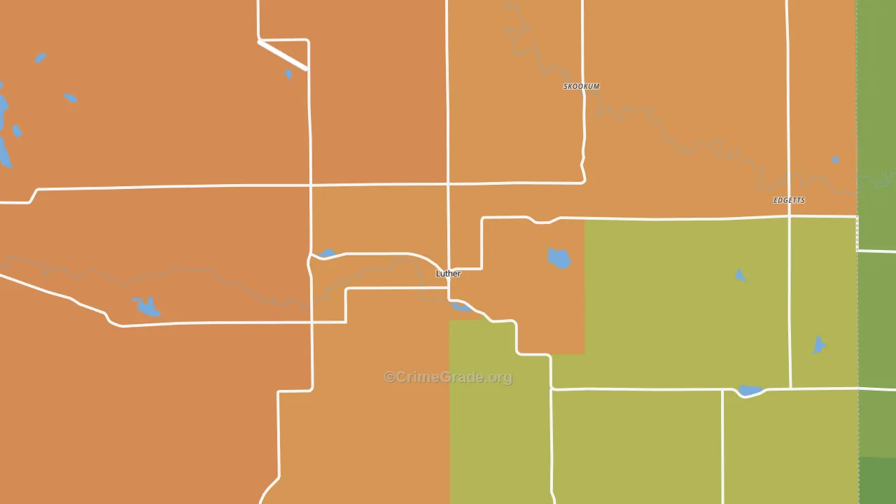 Luther, MI Map of Murder Rates