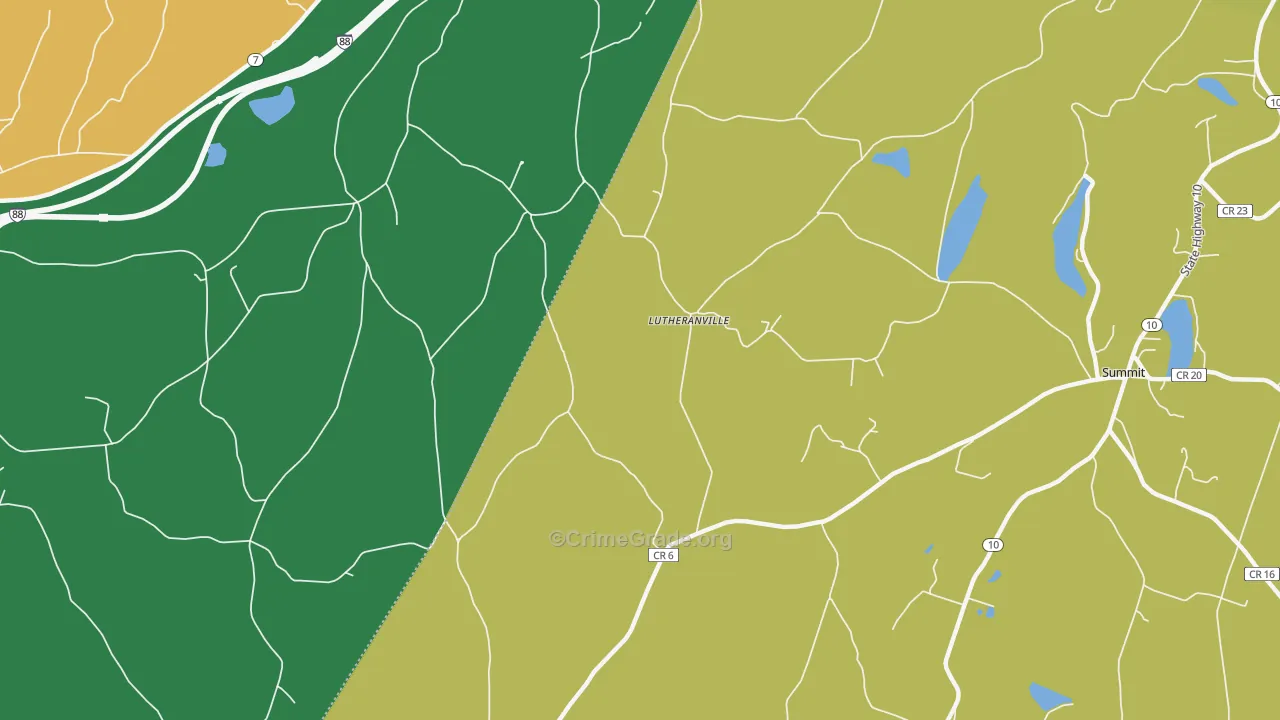 Lutheranville, NY Map of Murder Rates