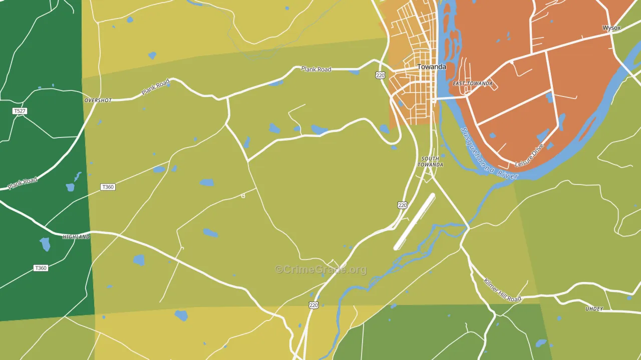 Luthers Mills, PA Map of Murder Rates