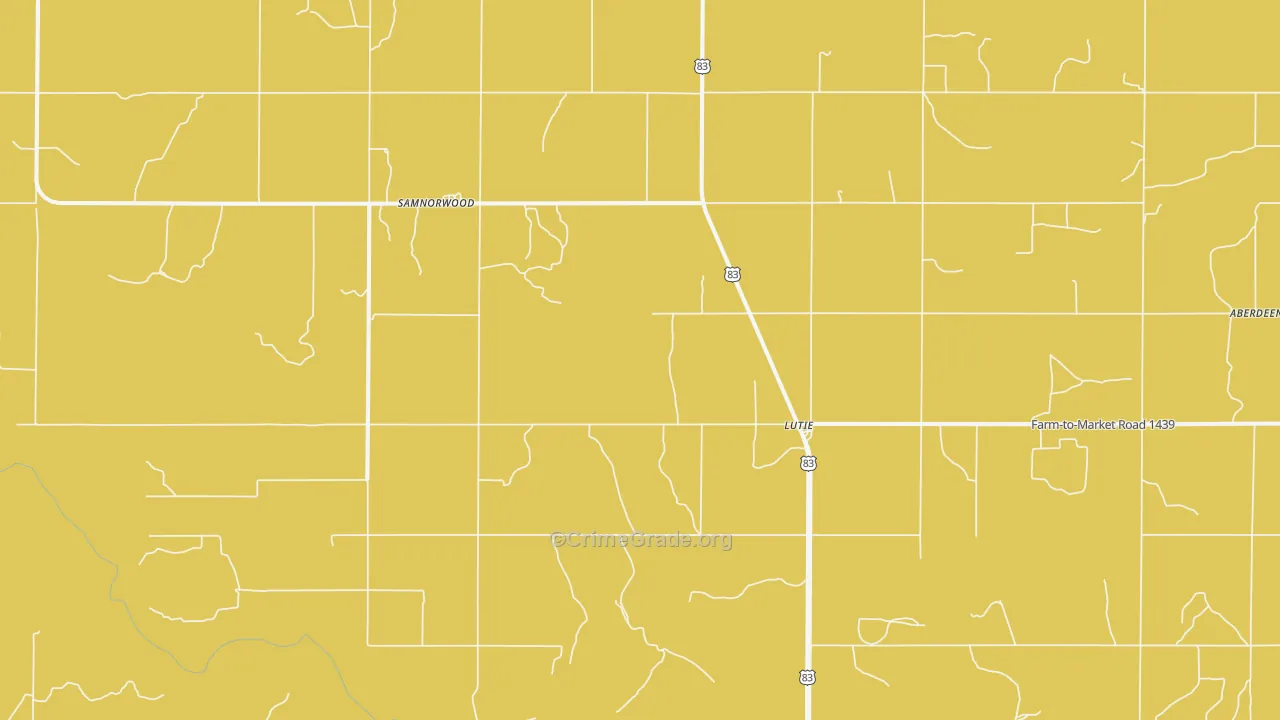 Lutie, TX Map of Murder Rates