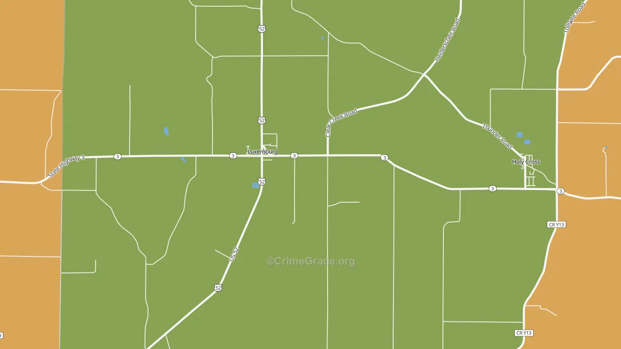 Luxemburg, IA Map of Murder Rates