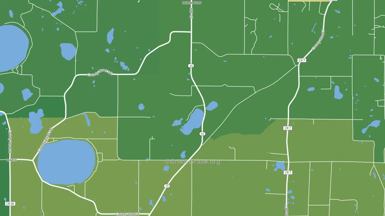 Luxemburg, MN Map of Murder Rates