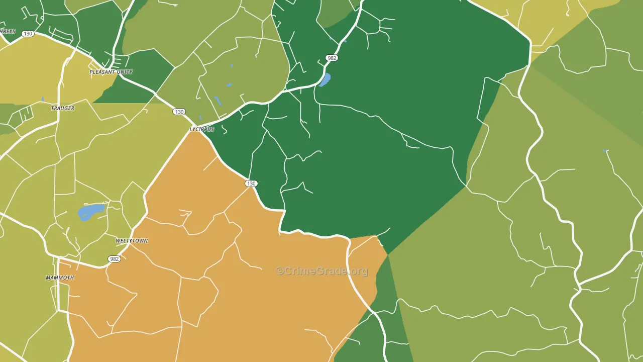 Lycippus, PA Map of Murder Rates