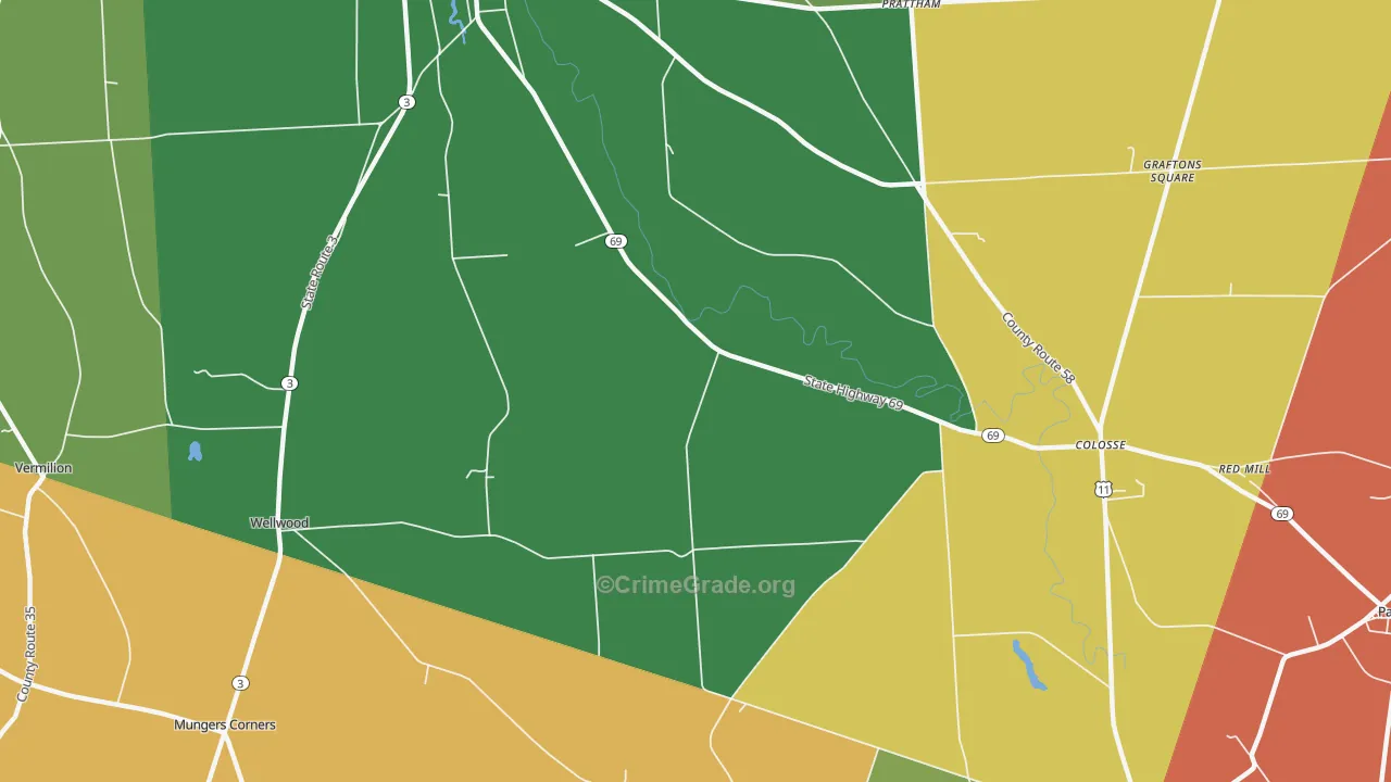 Lycoming, NY Map of Murder Rates