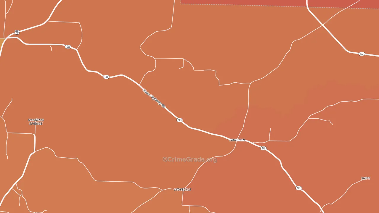 Lydesdale, AR Map of Murder Rates