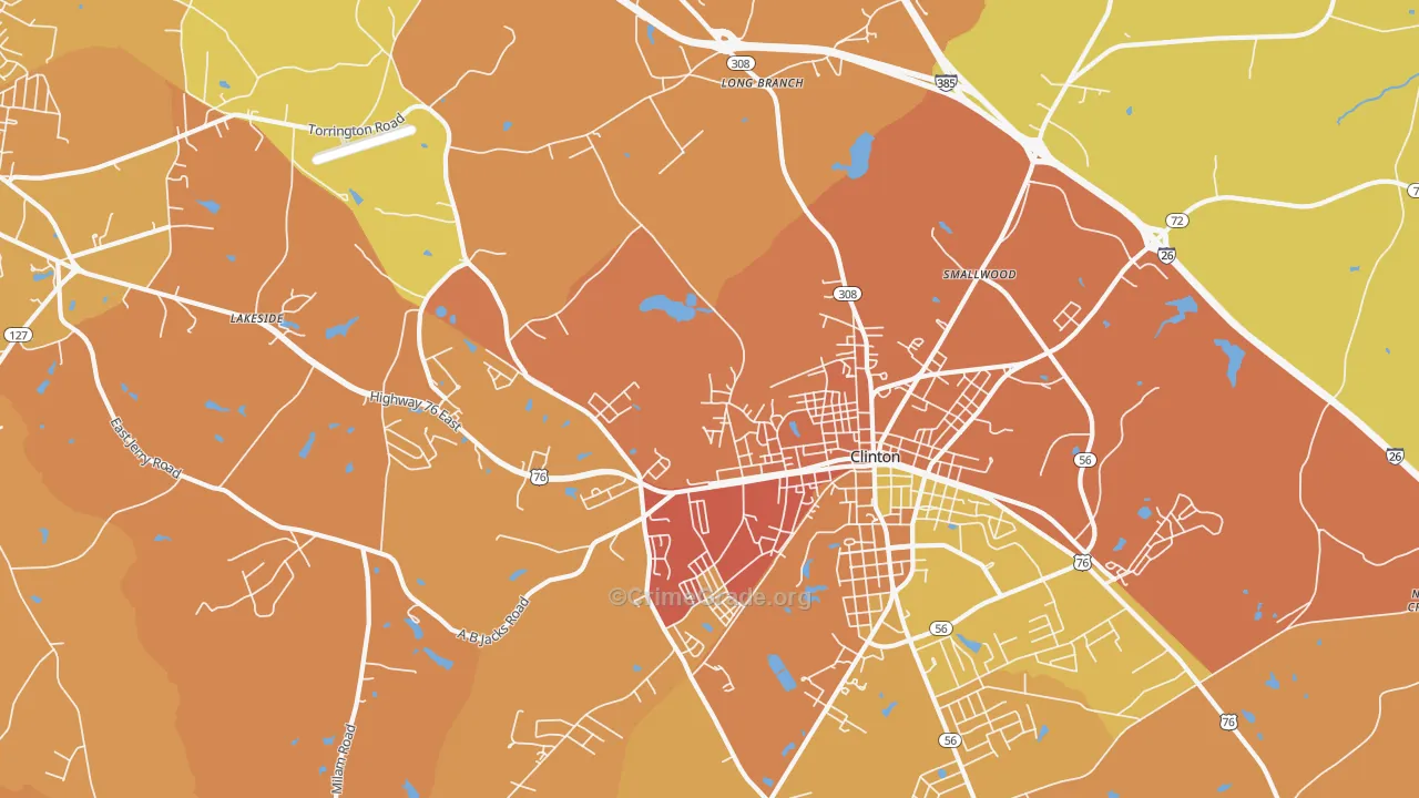 Lydia Mills, SC Map of Murder Rates