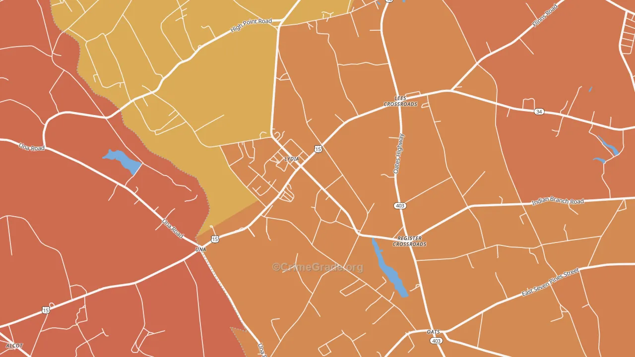 Lydia, SC Map of Murder Rates