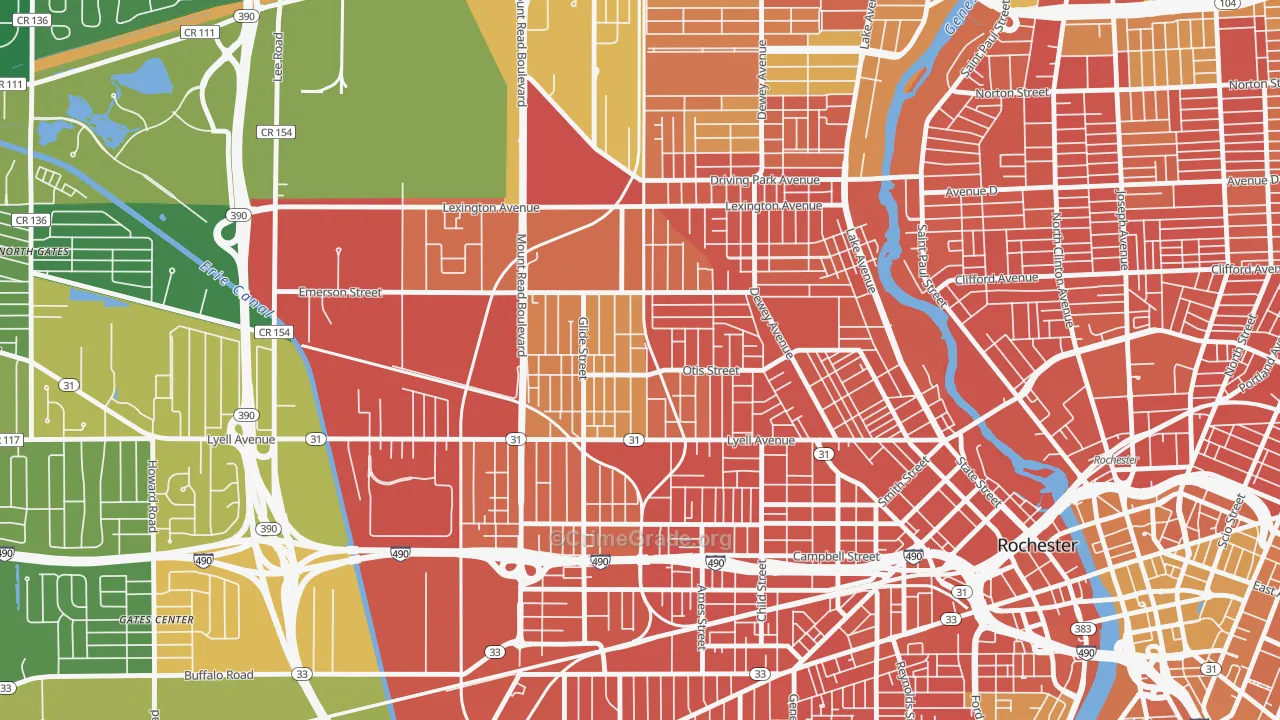 Lyell-Otis, Rochester, NY Map of Murder Rates