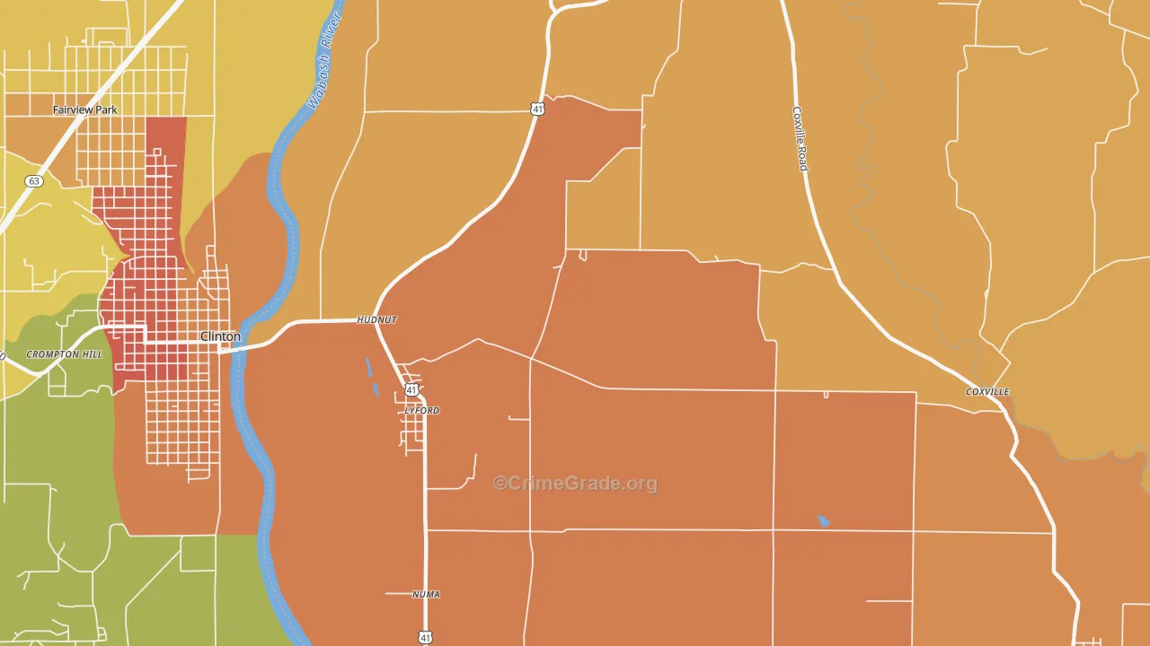Lyford, IN Map of Murder Rates