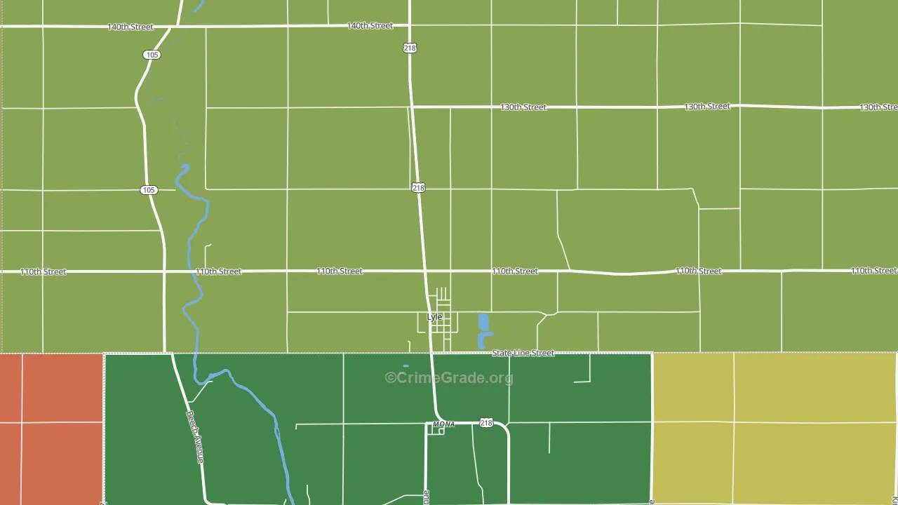 Lyle, MN Map of Murder Rates