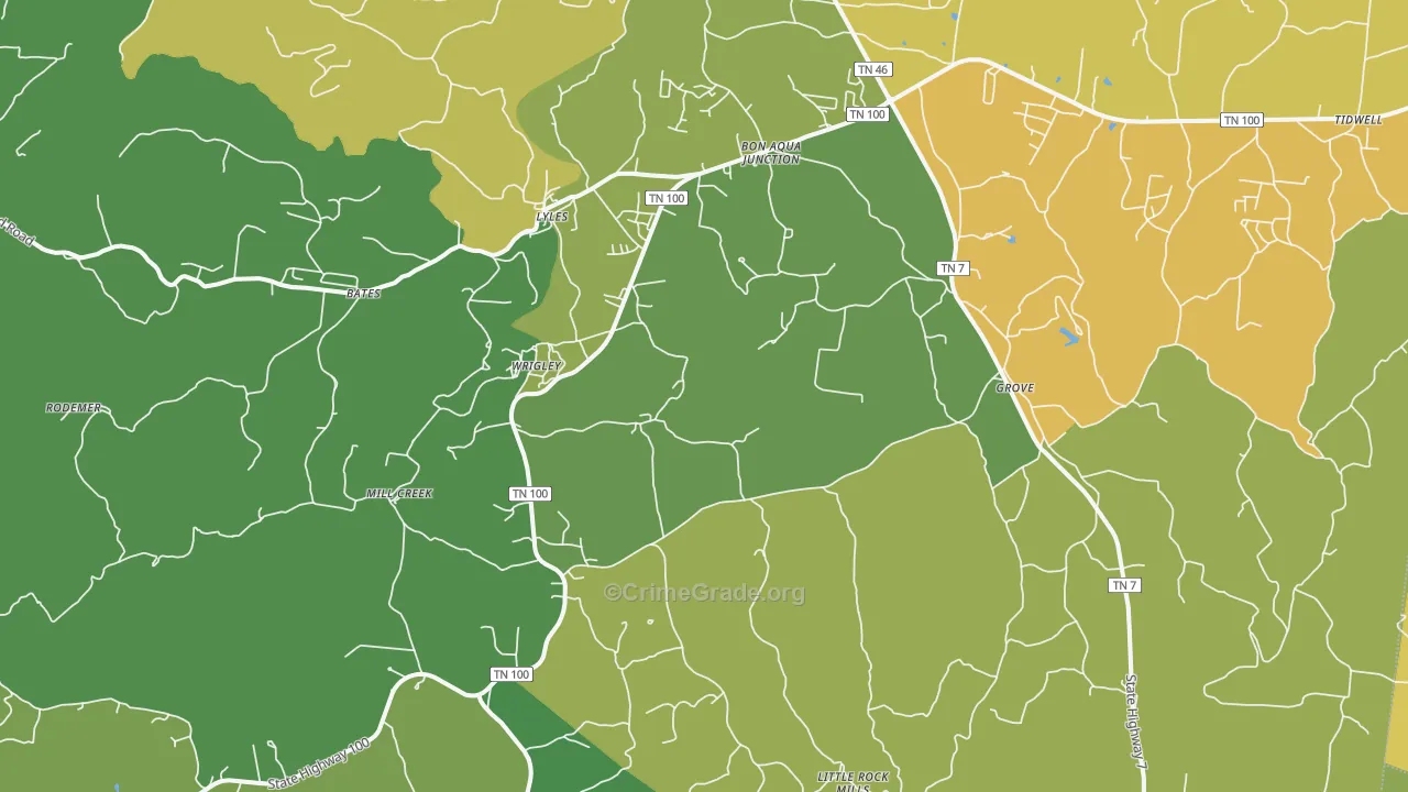 Lyles, TN Map of Murder Rates