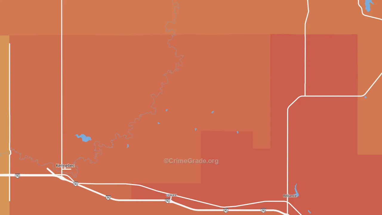 Lyman County, SD Map of Murder Rates