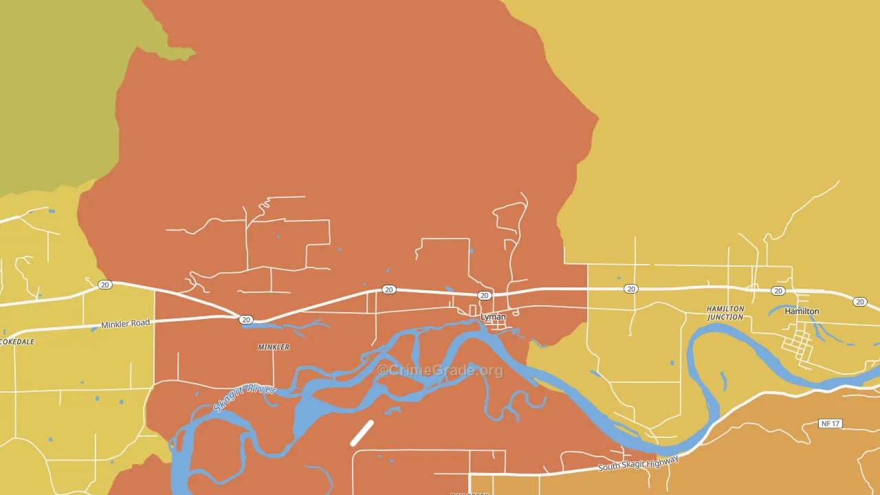 Lyman, WA Map of Murder Rates