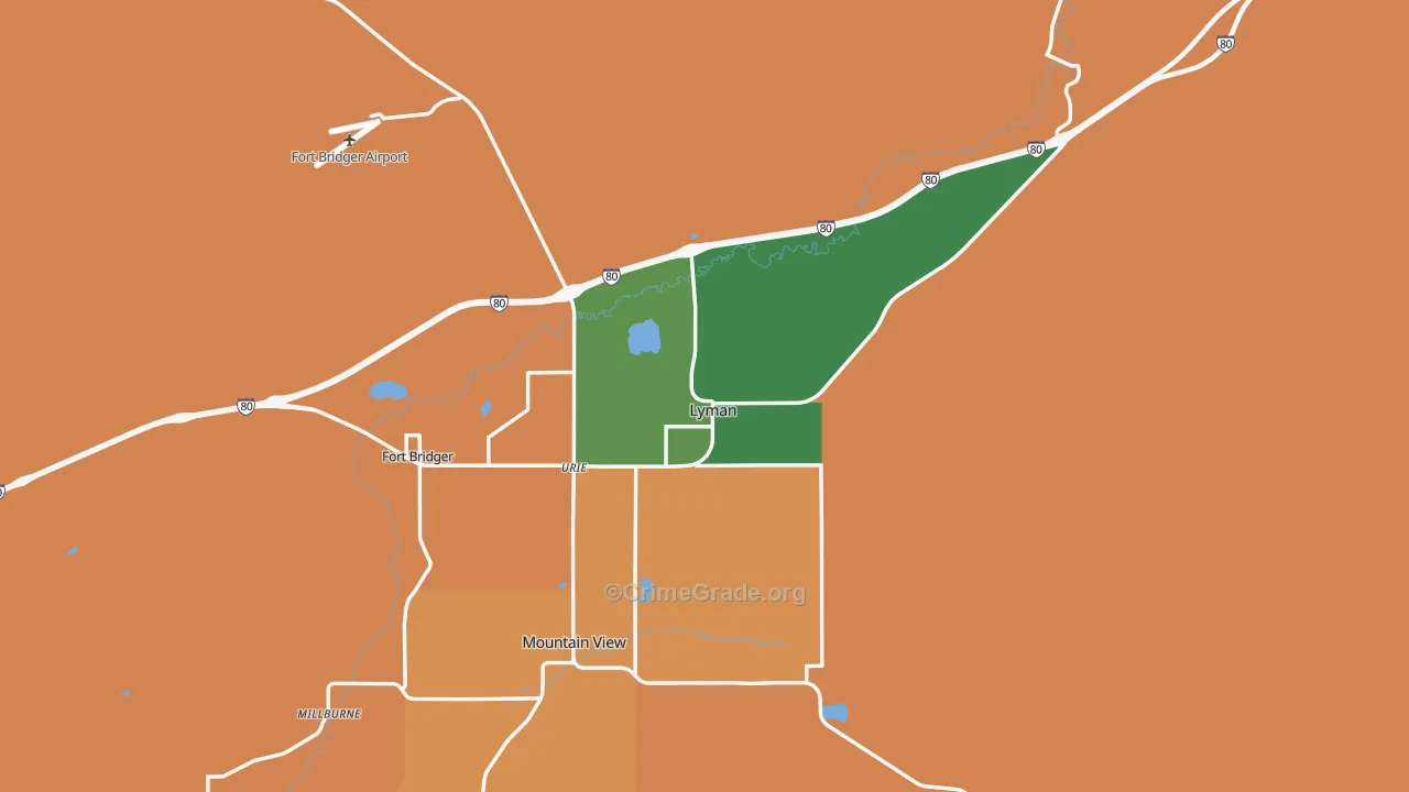 Lyman, WY Map of Murder Rates