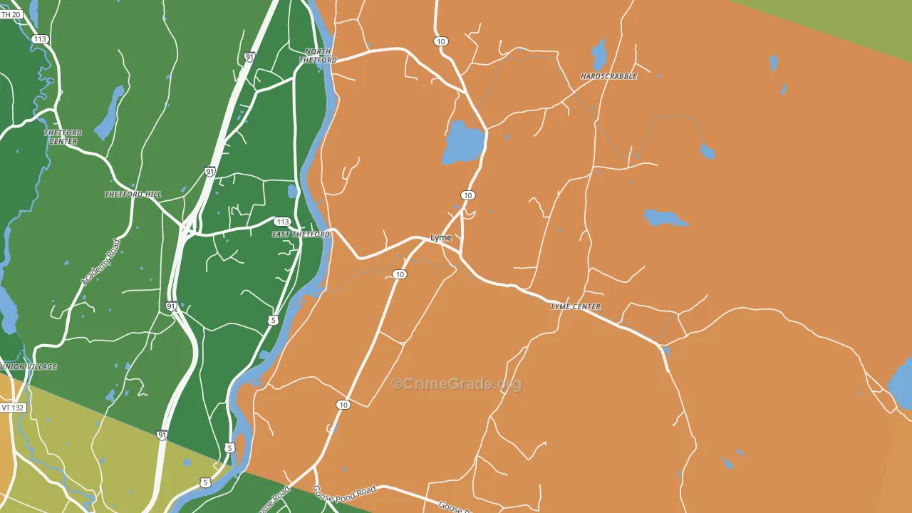 Lyme, NH Map of Murder Rates