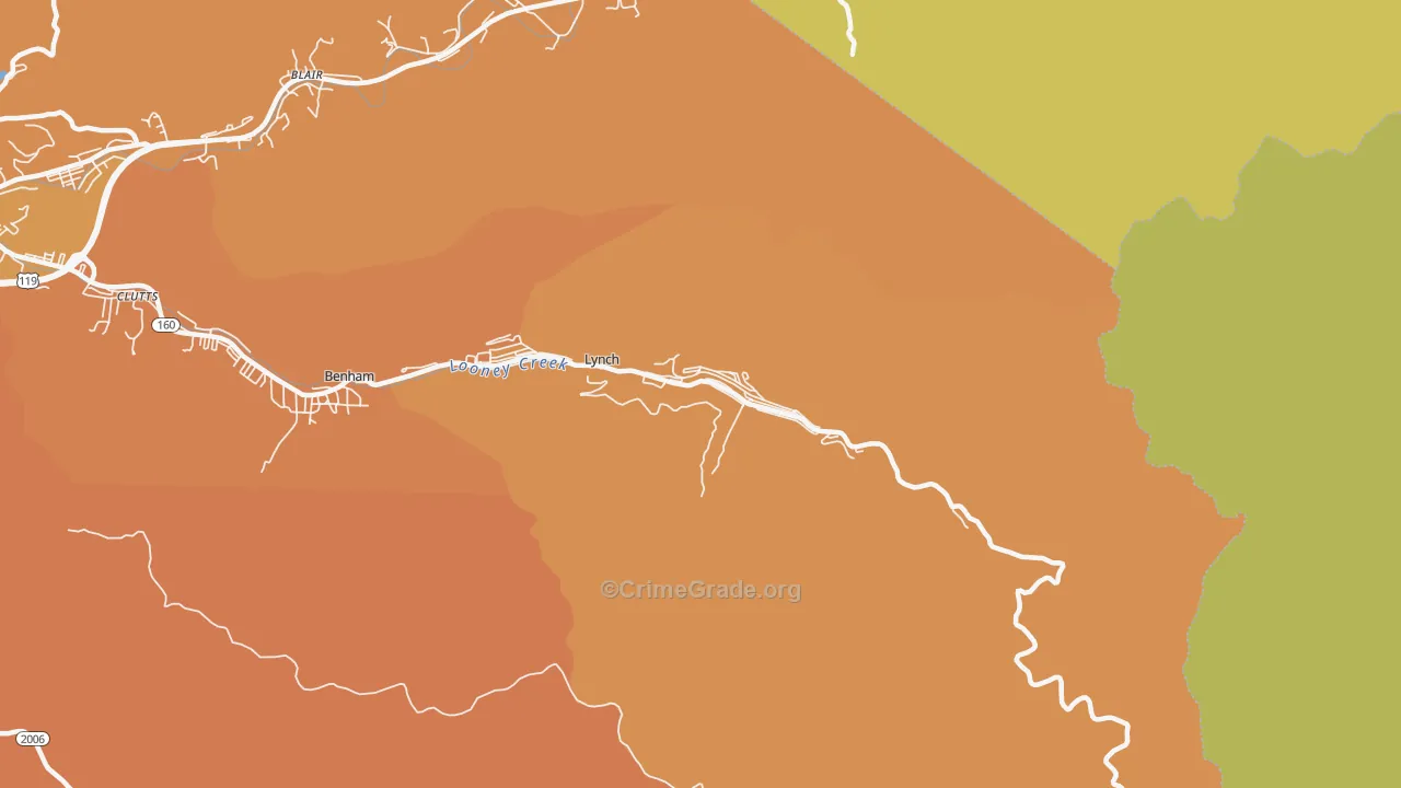 Lynch, KY Map of Murder Rates