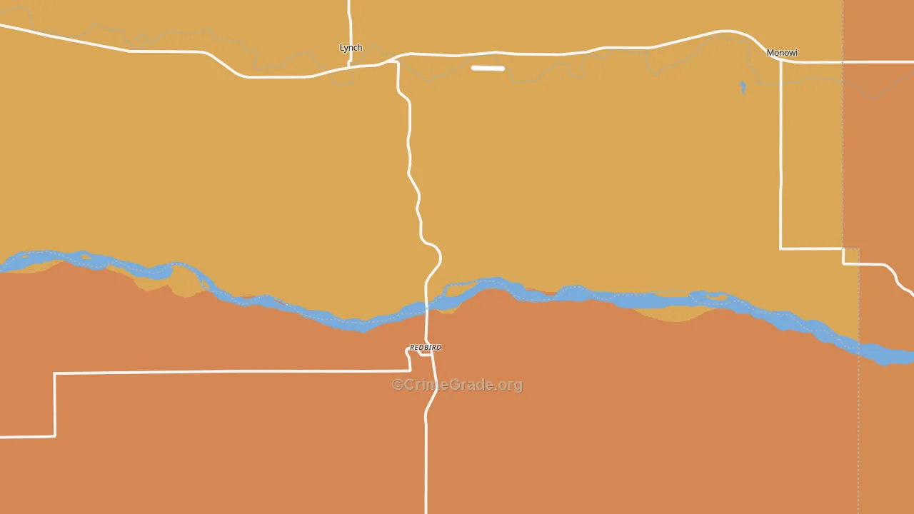 Lynch, NE Map of Murder Rates