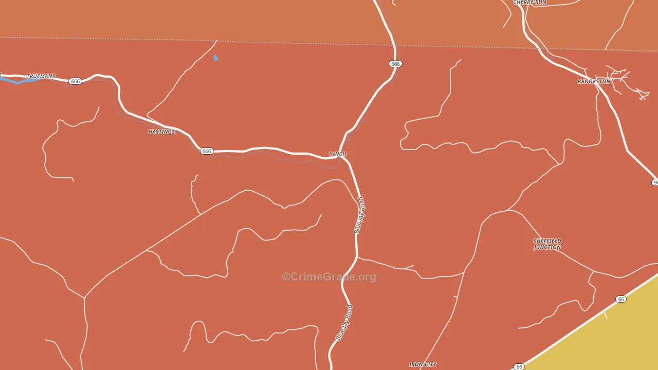 Lynch, PA Map of Murder Rates