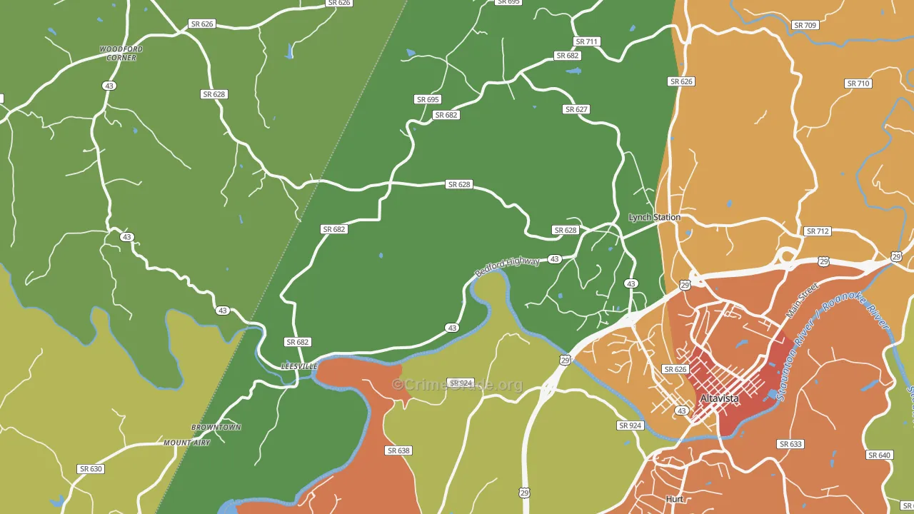 Lynch Station, VA Map of Murder Rates