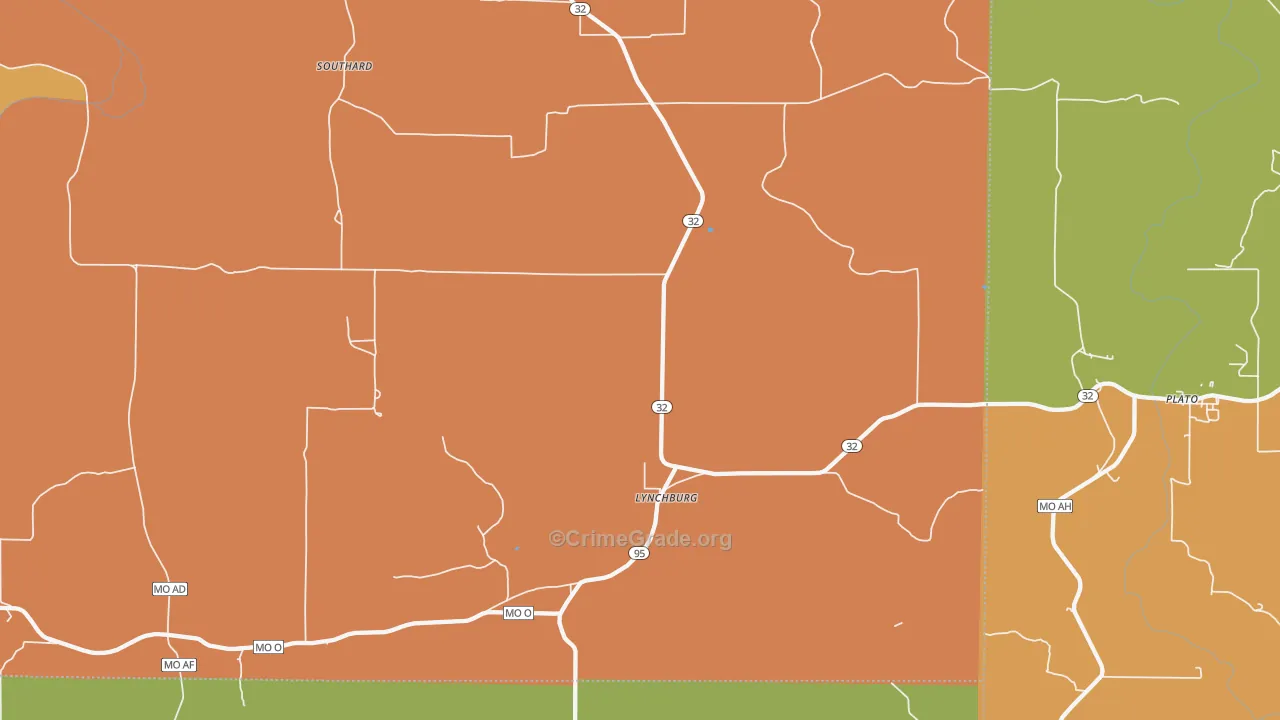Lynchburg, MO Map of Murder Rates