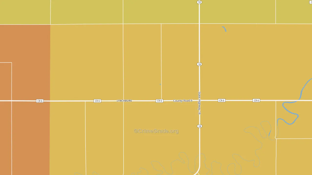 Lynchburg, ND Map of Murder Rates