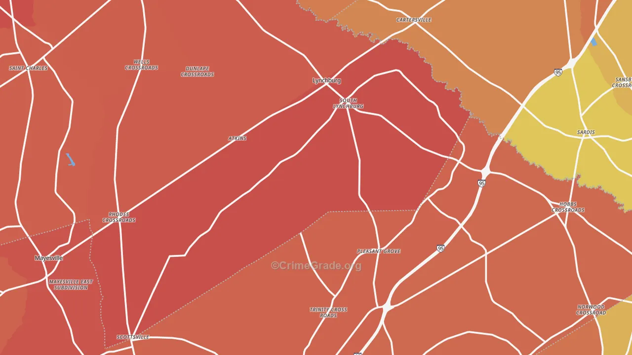 Lynchburg, SC Map of Murder Rates
