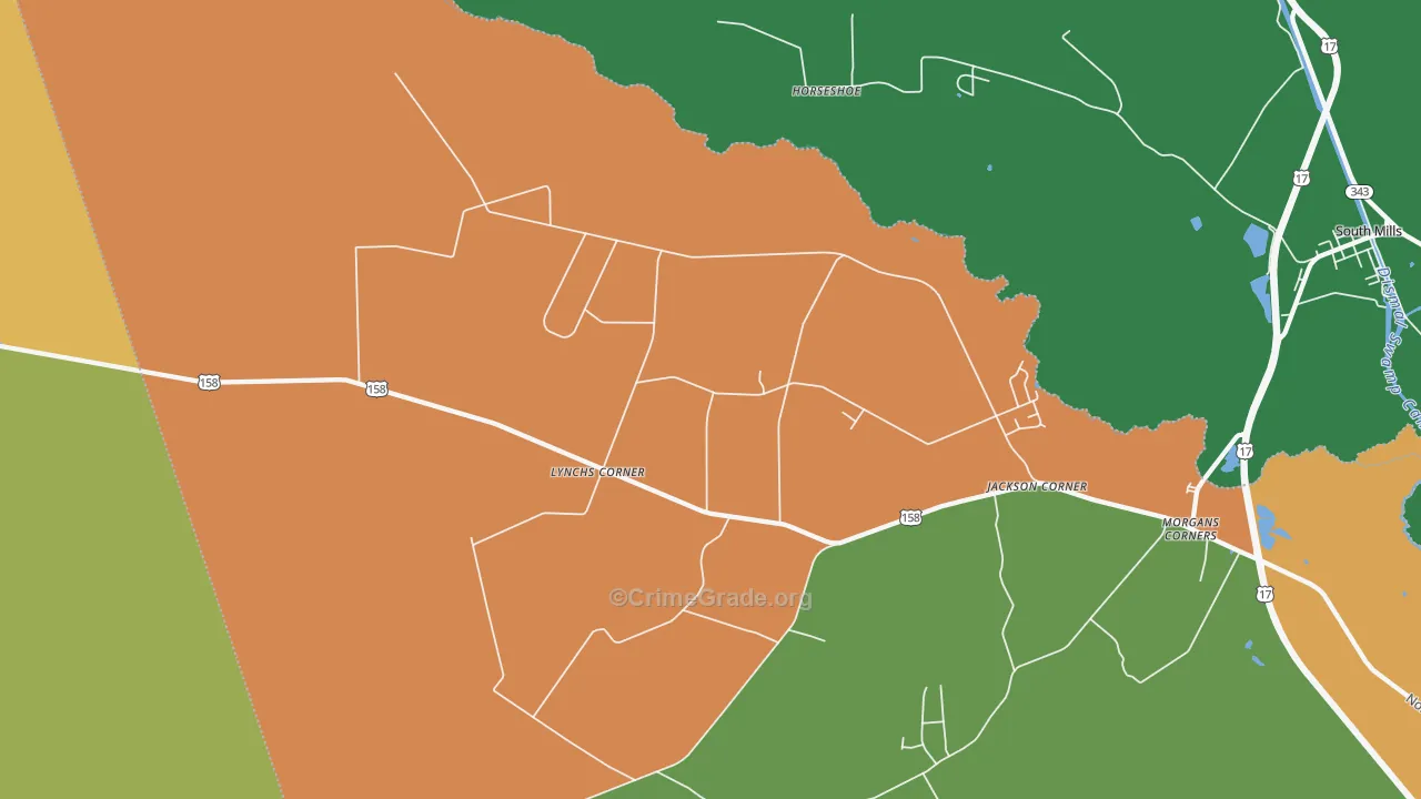 Lynchs Corner, NC Map of Murder Rates