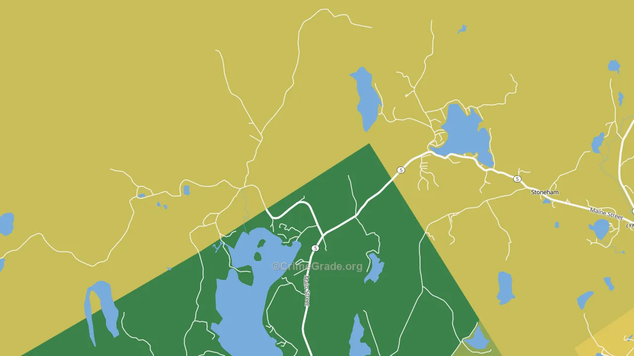 Lynchville, ME Map of Murder Rates