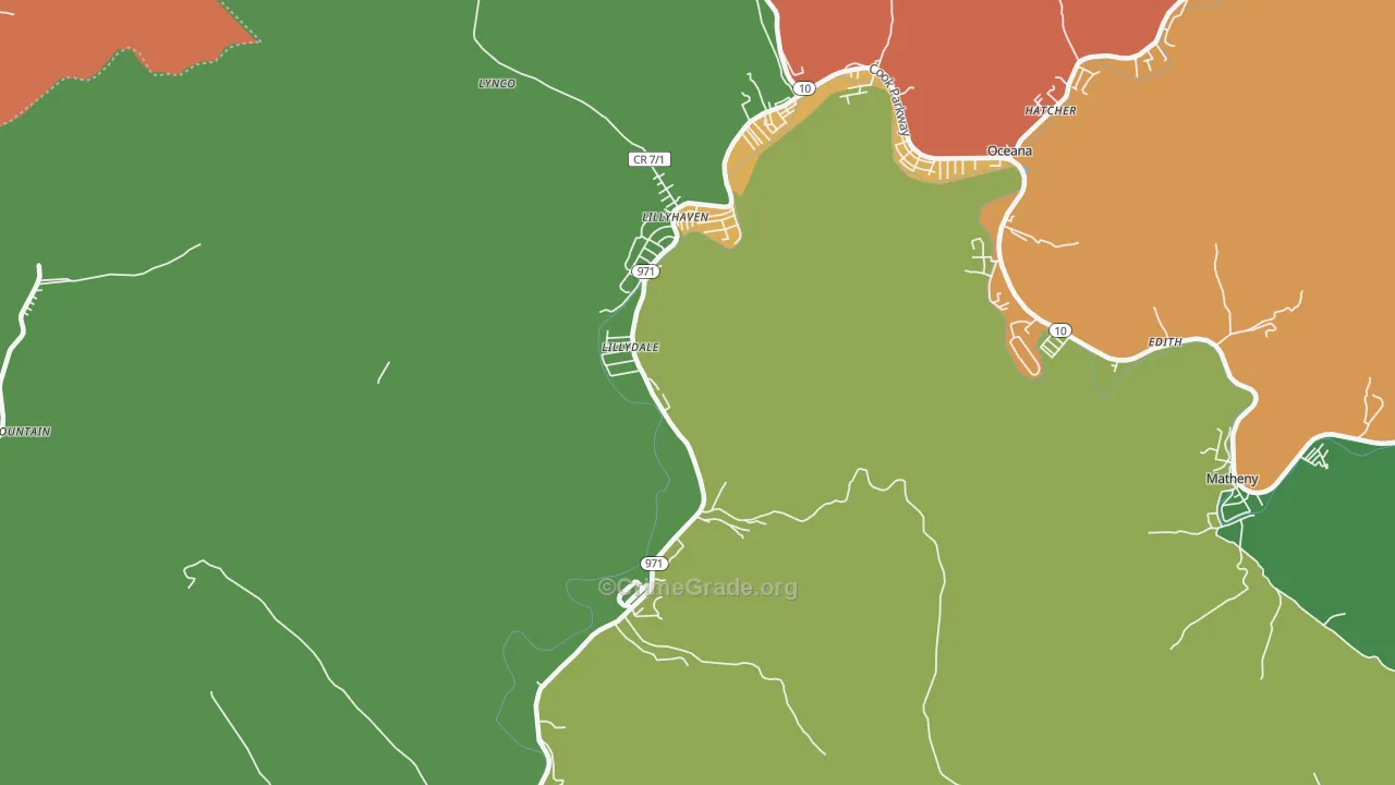 Lynco, WV Map of Murder Rates