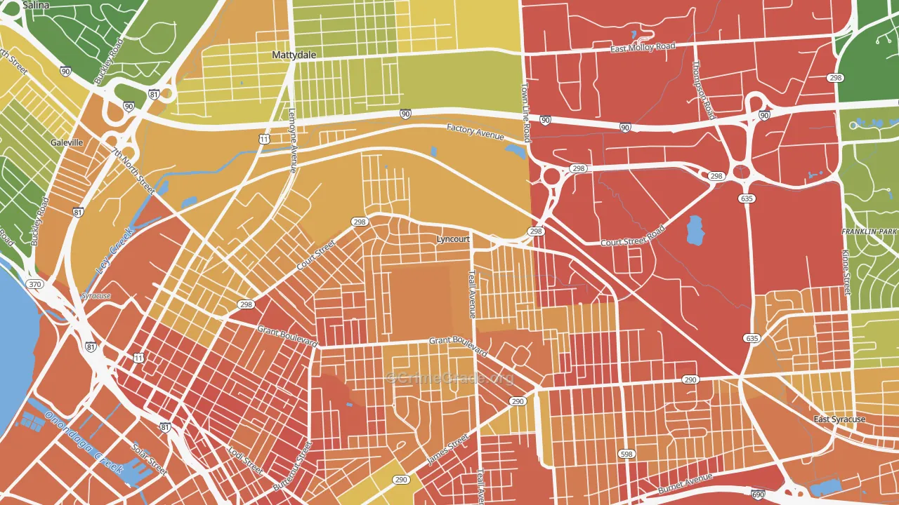 Lyncourt, NY Map of Murder Rates