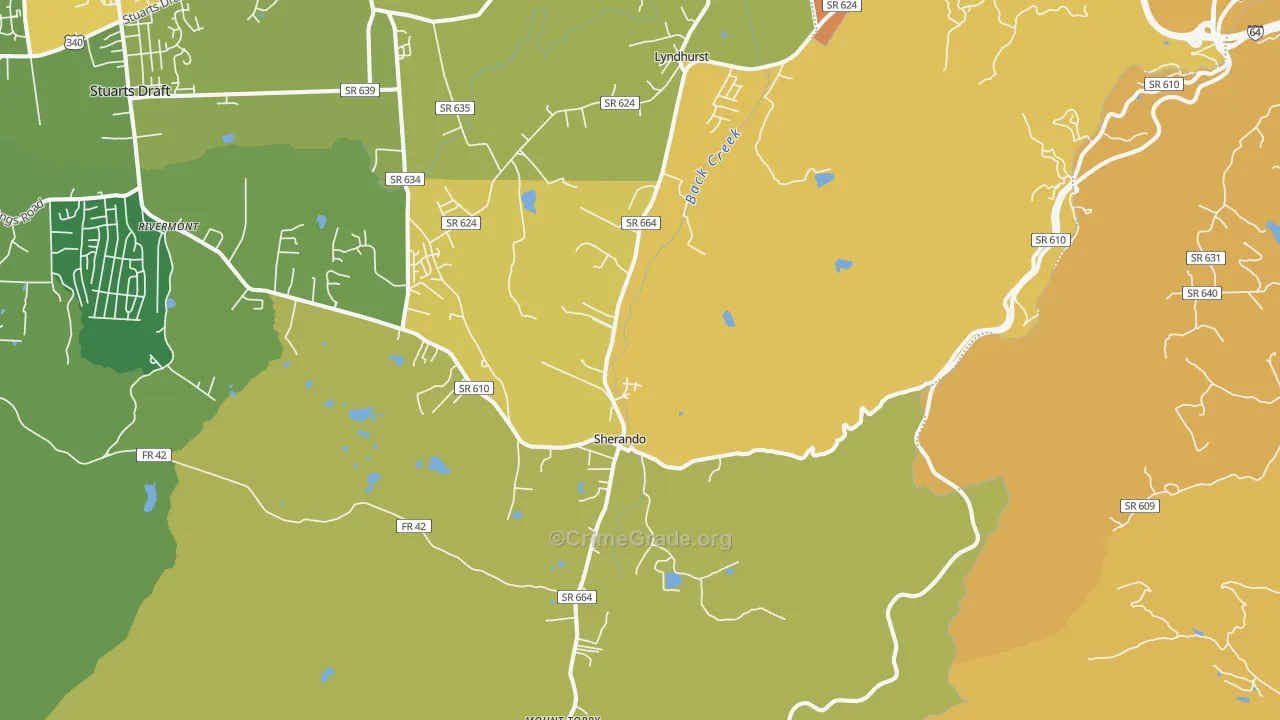 Lyndhurst, VA Map of Murder Rates