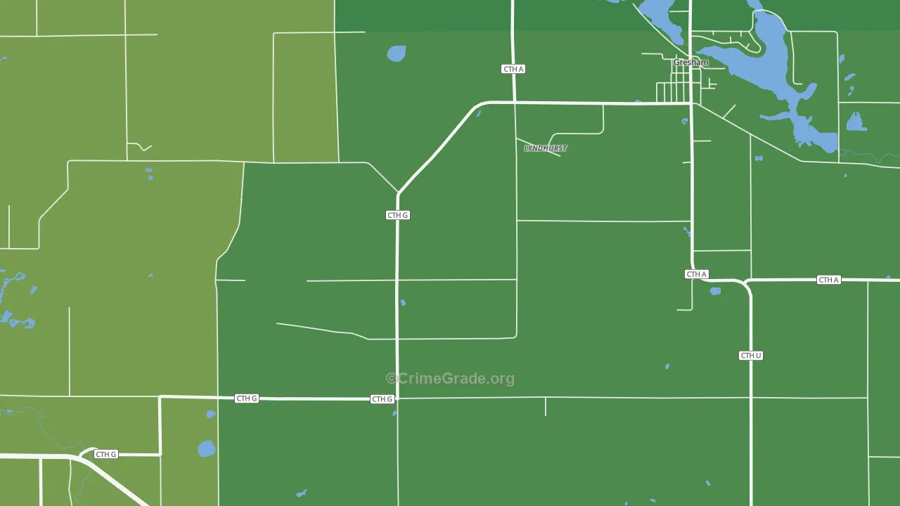 Lyndhurst, WI Map of Murder Rates
