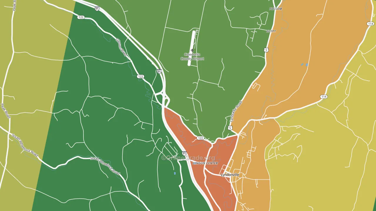 Lyndon Center, VT Map of Murder Rates