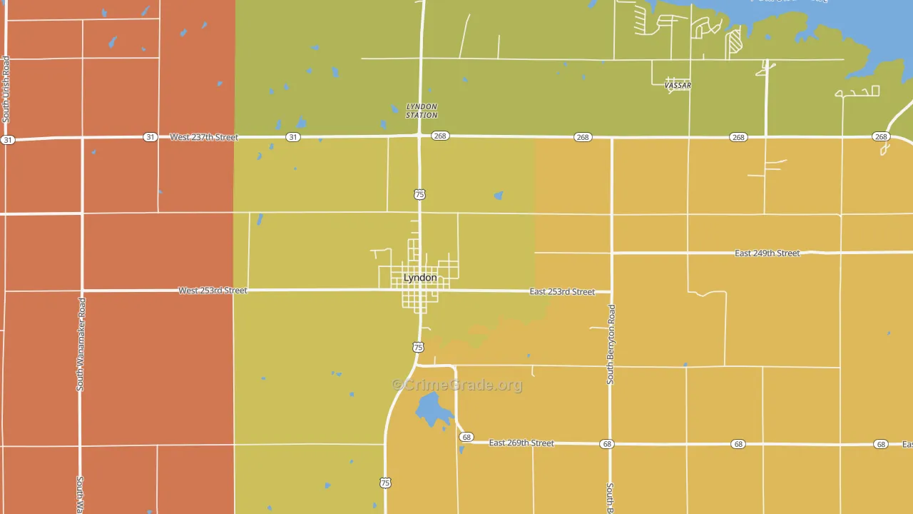 Lyndon, KS Map of Murder Rates
