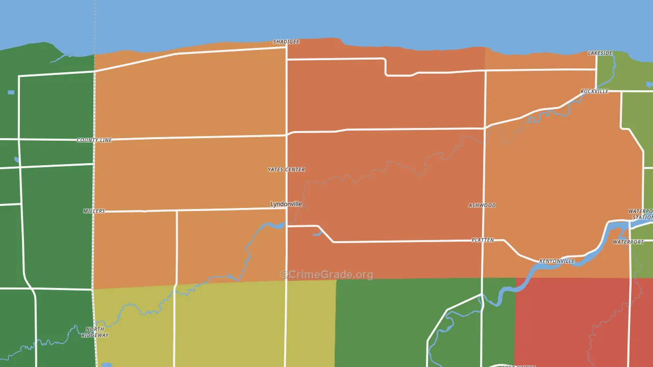 Lyndonville, NY Map of Murder Rates