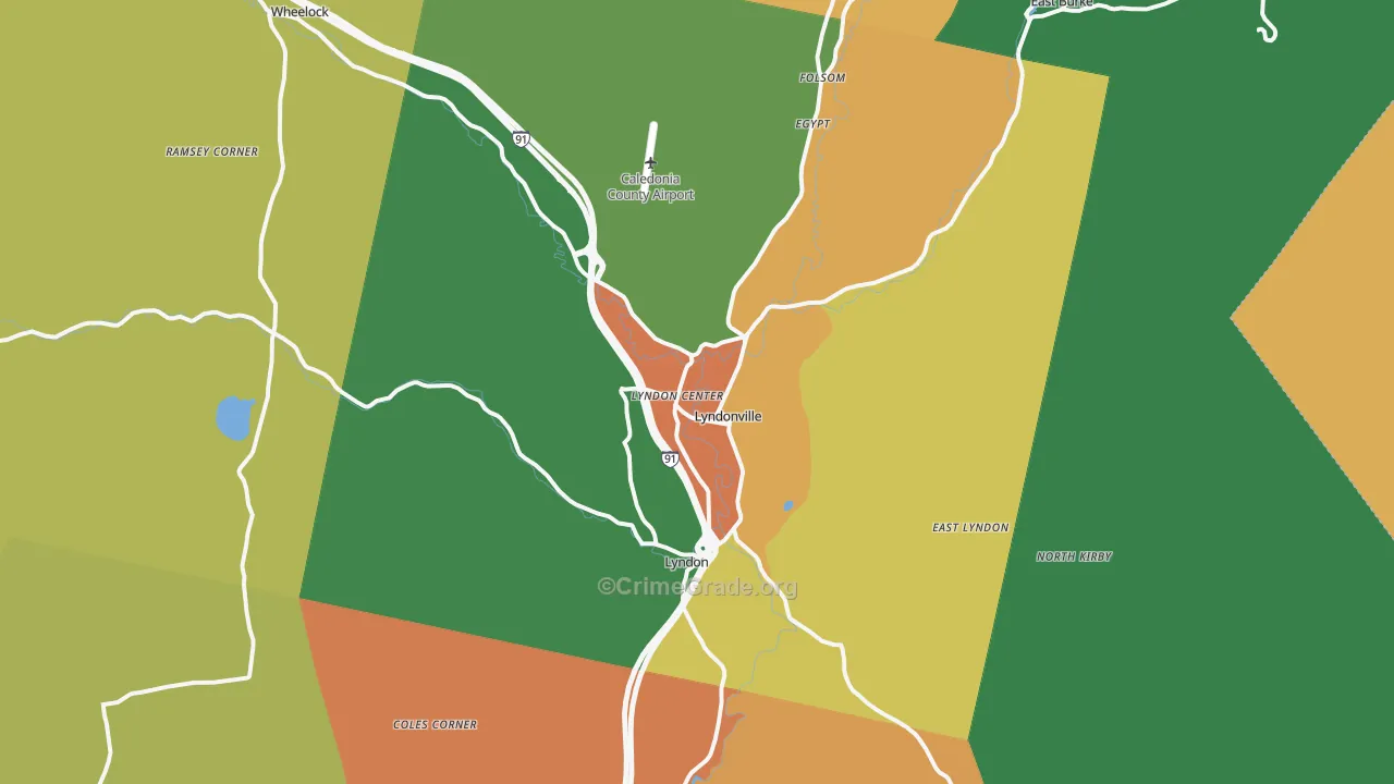 Lyndonville, VT Map of Murder Rates