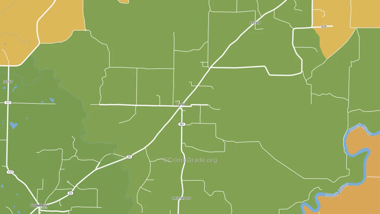 Lynn, AR Map of Murder Rates