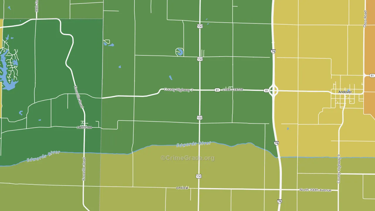 Lynn Center, IL Map of Murder Rates