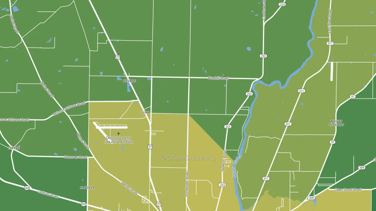 Lynn, GA Map of Murder Rates
