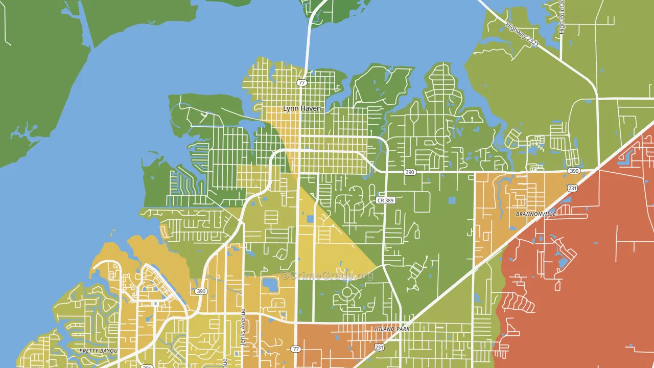 Lynn Haven, FL Map of Murder Rates