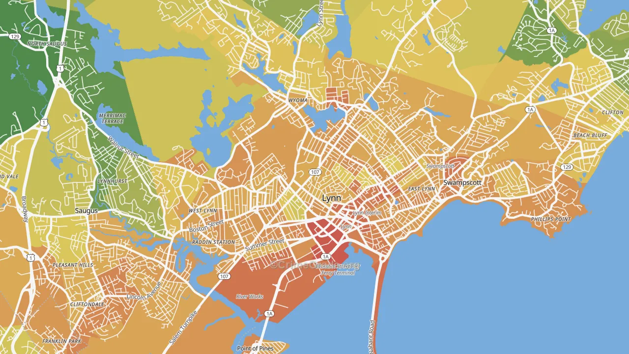 Lynn, MA Map of Murder Rates