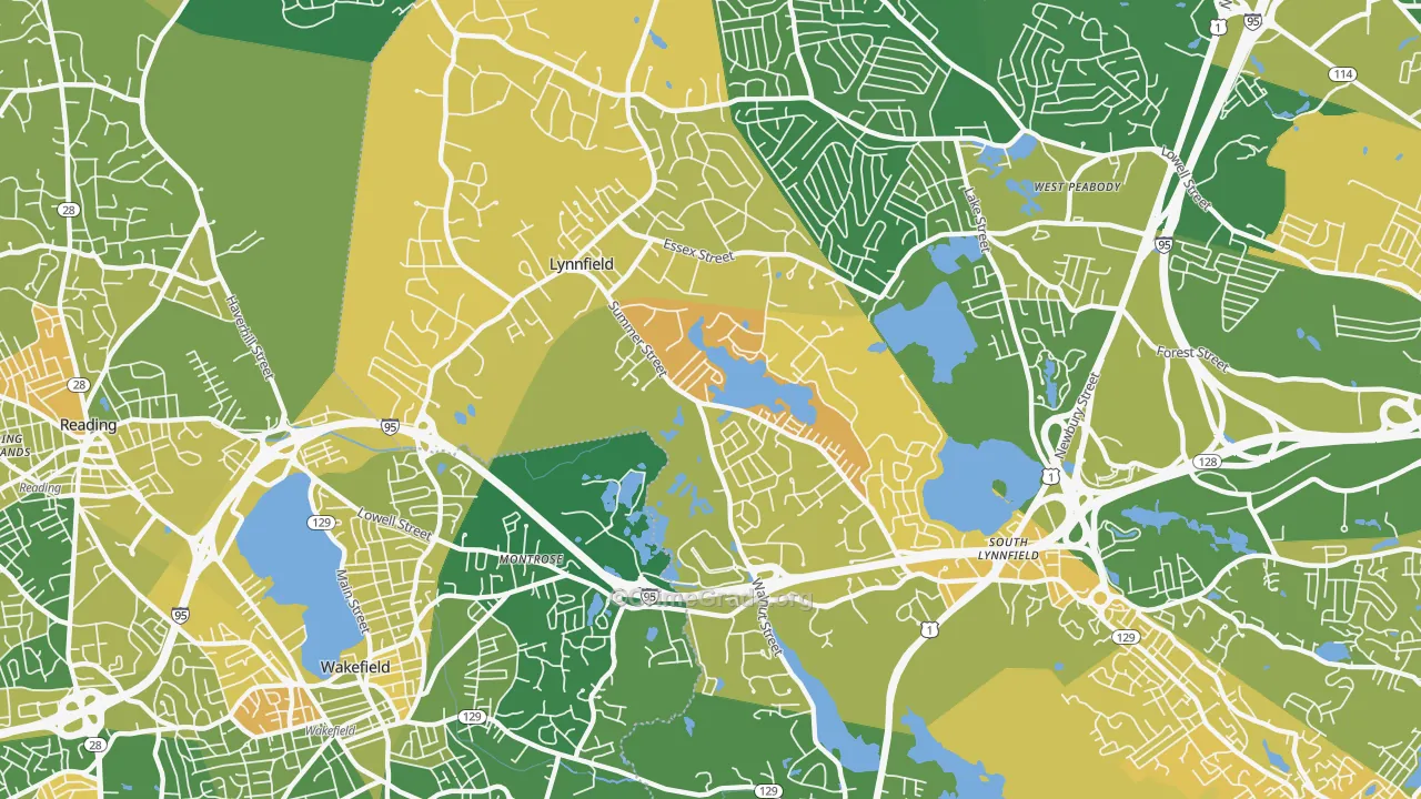Lynnfield, MA Map of Murder Rates