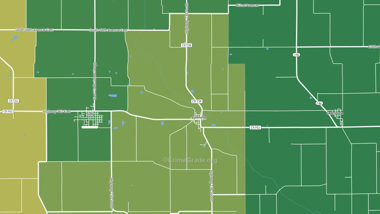 Lynnville, IA Map of Murder Rates